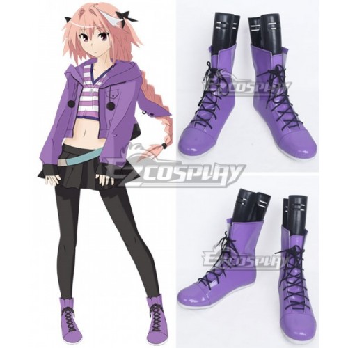 Fate Apocrypha Rider of Black Astolfo Purple Cosplay Shoes