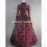 Victorian Style Brocaded Party Ball Gown Fancy Dress Red