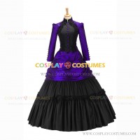 Gothic Victorian Marie Antoinette Theater Layered Evening Gown Purple Dress