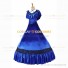 Civil War Victorian Rococo Lolita Armelloses Kleid Evening Gown Royal Blue Dress