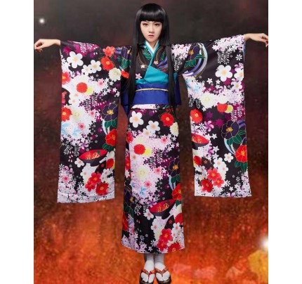 Hell Girl Two Mirrors Jigoku Shoujo Futakomori Ai Enma Kimono Cosplay Costume