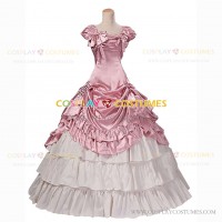 Southern Belle Alice in Wonderland Fancy Fairytale Dress Peach Pink