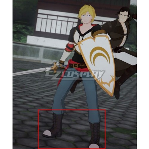 RWBY Volume 4 Jaune Arc Dark Grey Shoes Cosplay Boots