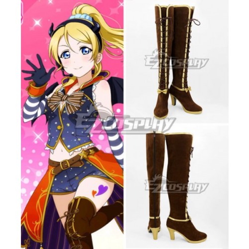 Love Live! Eli Ayase Ellie Brown Shoes Cosplay Boots