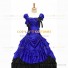 Vintage Gothic Lolita Victorian 18th Century Royal Blue Ruffles Evening Ball Gown Dress