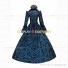 Victorian Steampunk Rococo Brocade Blue Ball Gown Dress