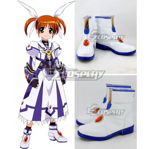 Magical Girl Lyrical Nanoha Nanoha Takamachi White Cosplay Shoes