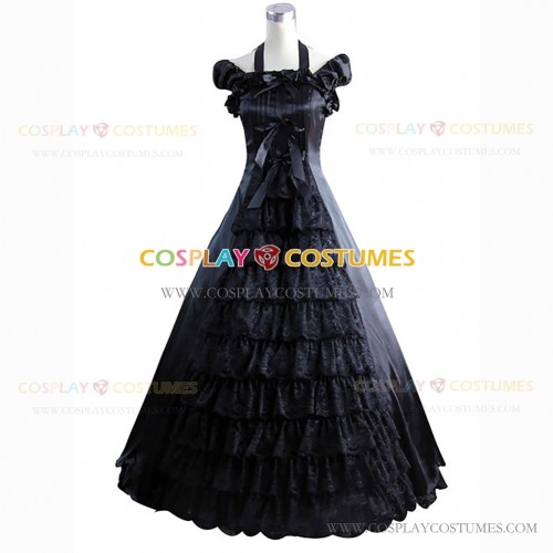 Elegant Southern Belle Civil War Lolita Ball Gown Dress Black Black