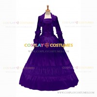 Gothic Lolita Victorian Rococo Stage Long Luxury Dark Purple Dress Ball Gown