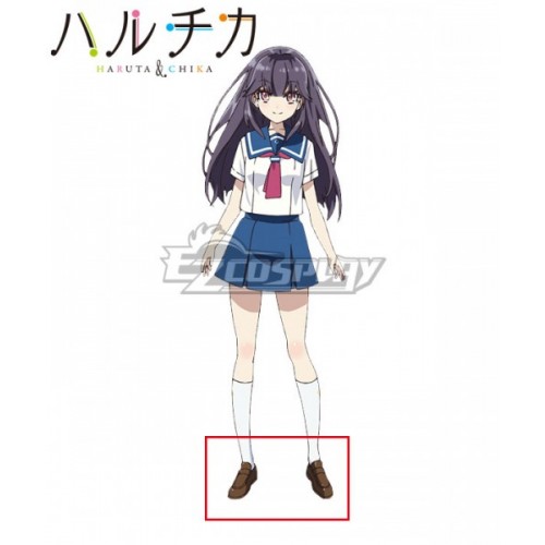 Haruchika: Haruta to Chika wa Seishun Suru Chika Homura Brown Cosplay Shoes