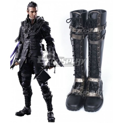 Kingsglaive: Final Fantasy XV FF15 Nyx Ulric Black Shoes Cosplay Boots