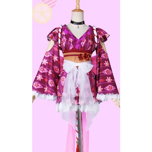 Love Live Sunshine Aqours Mari Ohara Summer Festival Kimono Cosplay Costume