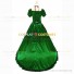 Reenactment Victorian Scarlett O'Hara Rococo Green Ball Gown Dress