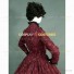 Victorian Style Reenactment Theatre Clothing Burgundy Floral Dress