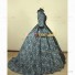 Victorian Style Brocaded Party Ball Gown Fancy Dress Black Grey