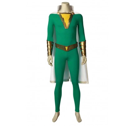 Captain Marvel Shazam Freddy Freeman Green Cosplay Costume