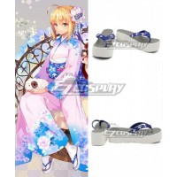 Fate Stay Night Artoria Pendragon Saber Lily White Cosplay Shoes