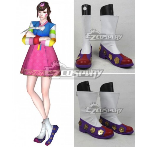 Overwatch OW D.Va DVa Hana Song Palanquin White Shoes Cosplay Boots