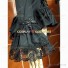 Victorian Style Reenactment Blouse Lace Ruffle Lolita Blouse Black