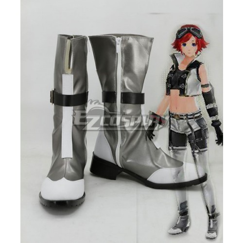 God Eater 2 Protagonist Female Silver Shoes Cosplay Boots