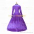 Retro Victorian Classic Turtle Neck Stage Purple Long Dress Ball Gown