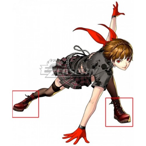 Persona 5: Dancing Star Night Makoto Niijima Red Shoes Cosplay Boots