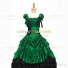 Vintage Gothic Lolita Victorian 18th Century Green Ruffles Evening Ball Gown Dress