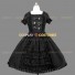 Solid Color Black Gothic Lolita Dress Lace Ruffle Tiered Punk Lolita Dress