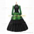 Gothic Victorian Marie Antoinette Theater Layered Evening Gown Green Dress