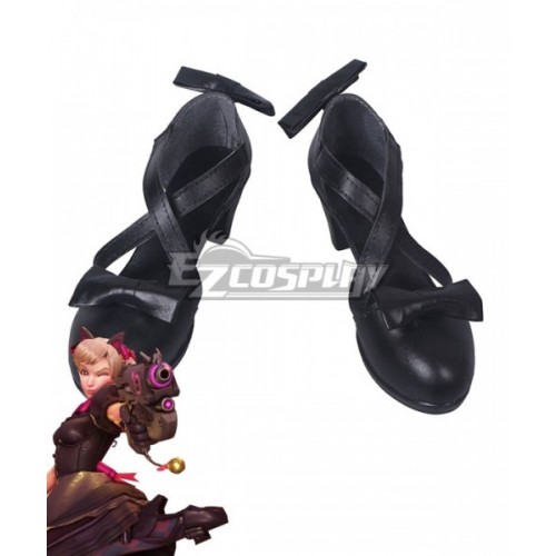 Overwatch OW Black Cat Dva Hana Song Skin Black Cosplay Shoes