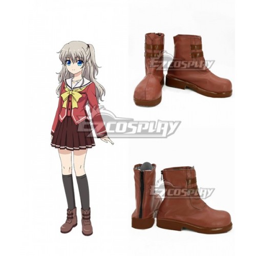 Charlotte Nao Tomori Brown Cosplay Shoes