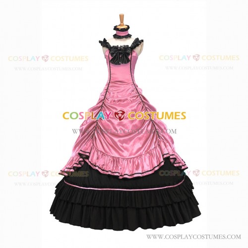 Steampunk Southern Belle Saloon Girls Theater Ruffles Pink Dress Evening Gown