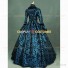 Victorian Style Brocaded Party Ball Gown Fancy Dress Royal Blue