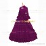 Marie Antoinette Reenactment Lolita Purple Ruffle Evening Ball Gown Dress