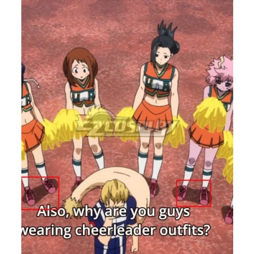 My Hero Academia Boku no Hero Akademia Ochaco Uraraka Kyoka Jiro Tsuyu Asui Cheerleaders Rose Red Cosplay Shoes