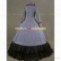 Retro Edwardian Black-and-White Stripes Dress Royal Queen Gown