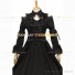 Marie Antoinette Reenactment Lolita Black Ruffle Evening Ball Gown Dress