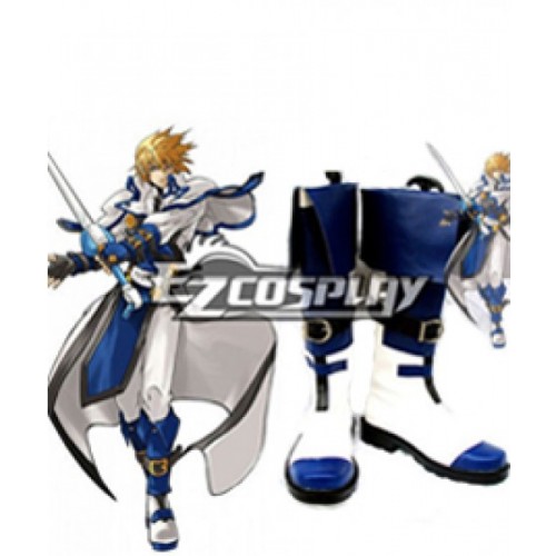 Guilty Gear Ky Kiske Halloween Blue White Cosplay Boots