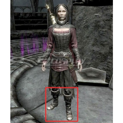 Elder Scrolls Serana Black Grey Shoes Cosplay Boots