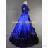 Sleeveless Gothic Theater Reenactment Clothing Lady Dress Blue