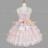 Sleeveless Sweet Love Lolita Dress Ruffle Tiered Bow Dress Pink