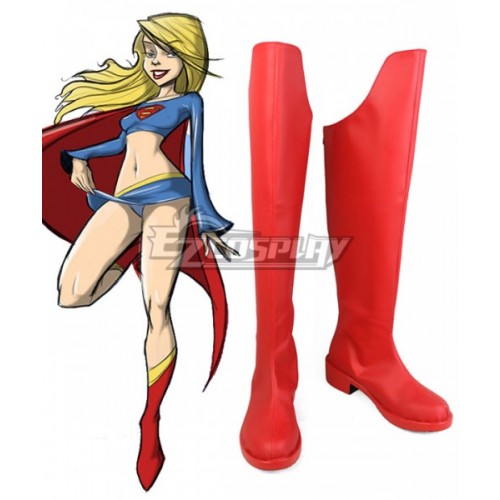 DC Supergirl Supergirl Red Shoes Cosplay Boots