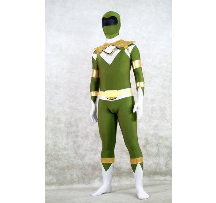 Dark Green Spandex Power Rangers Superhero Zentai Body Costume