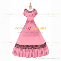 Civil War Victorian Rococo Lolita Armelloses Kleid Evening Gown Pink Dress