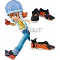 Digimon Adventure Digital Monster Torai Sora Takenouchi Sora Orange Black Cosplay Shoes