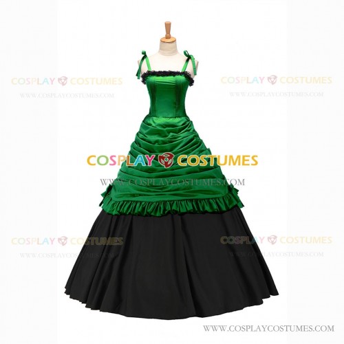 Reenactment Gothic Lolita Civil War Victorian Ball Gown Green Dress