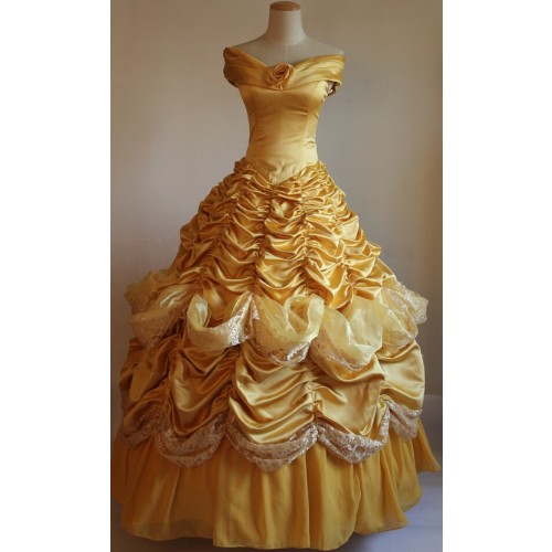 Beauty And The Beast Princess Belle Dress Cosplay Costume D