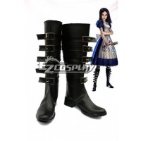 Alice: Madness Returns Cosplay Black Shoes Cosplay Boots