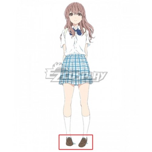 A Silent Voice Koe no Katachi Nishimiya Shouko Brown Cosplay Shoes