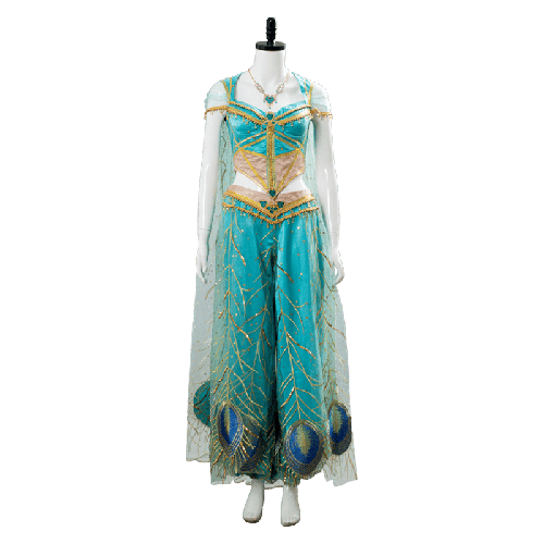 2019 Movie Aladdin Princess Jasmine Green Cosplay Costume